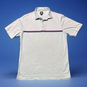 Footjoy Shirt Mens Large Short Sleeve Golf Polo Lightweight Outdoors Blue Stripe